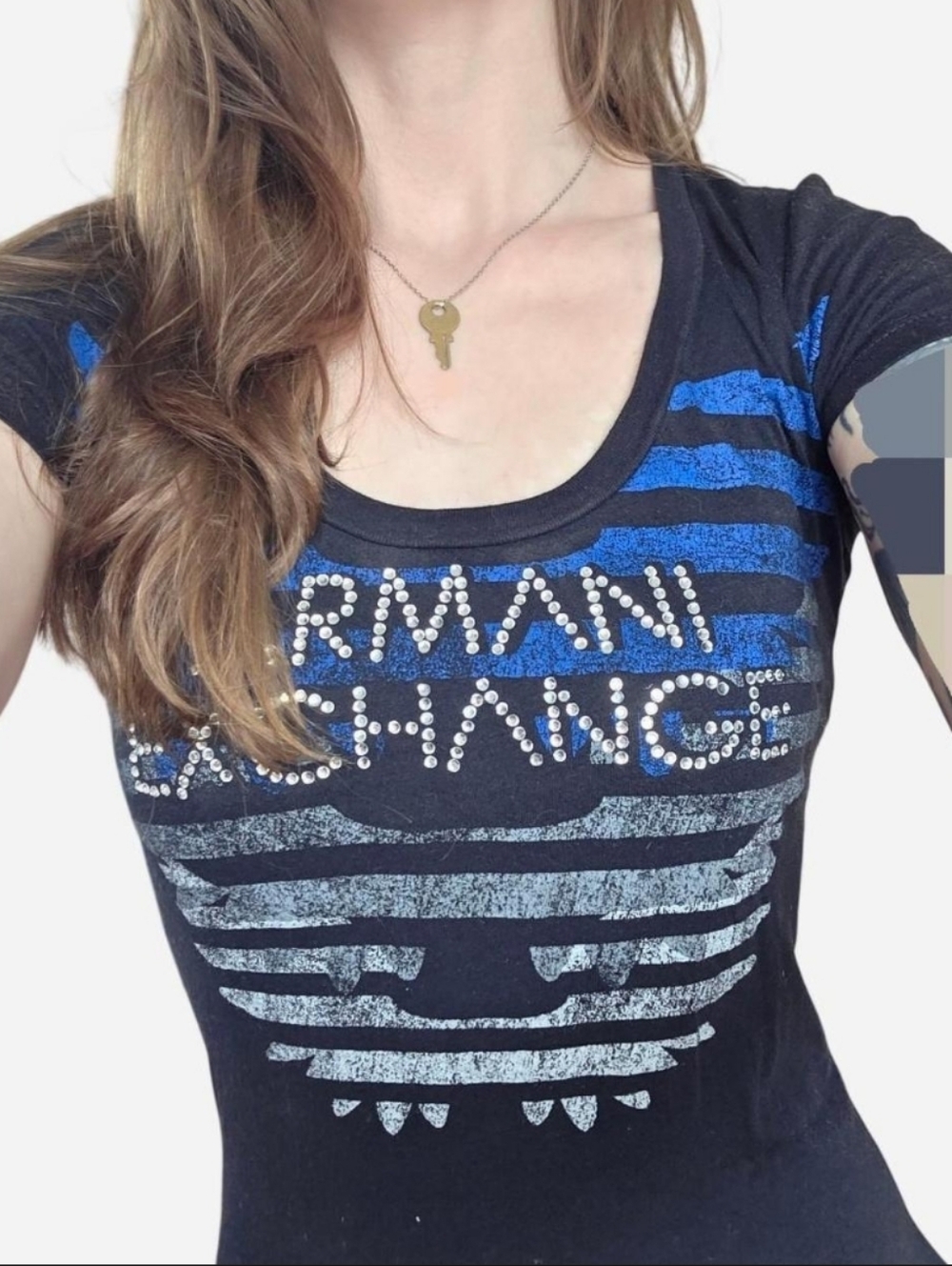 Armani Exchange Black cotton baby tee